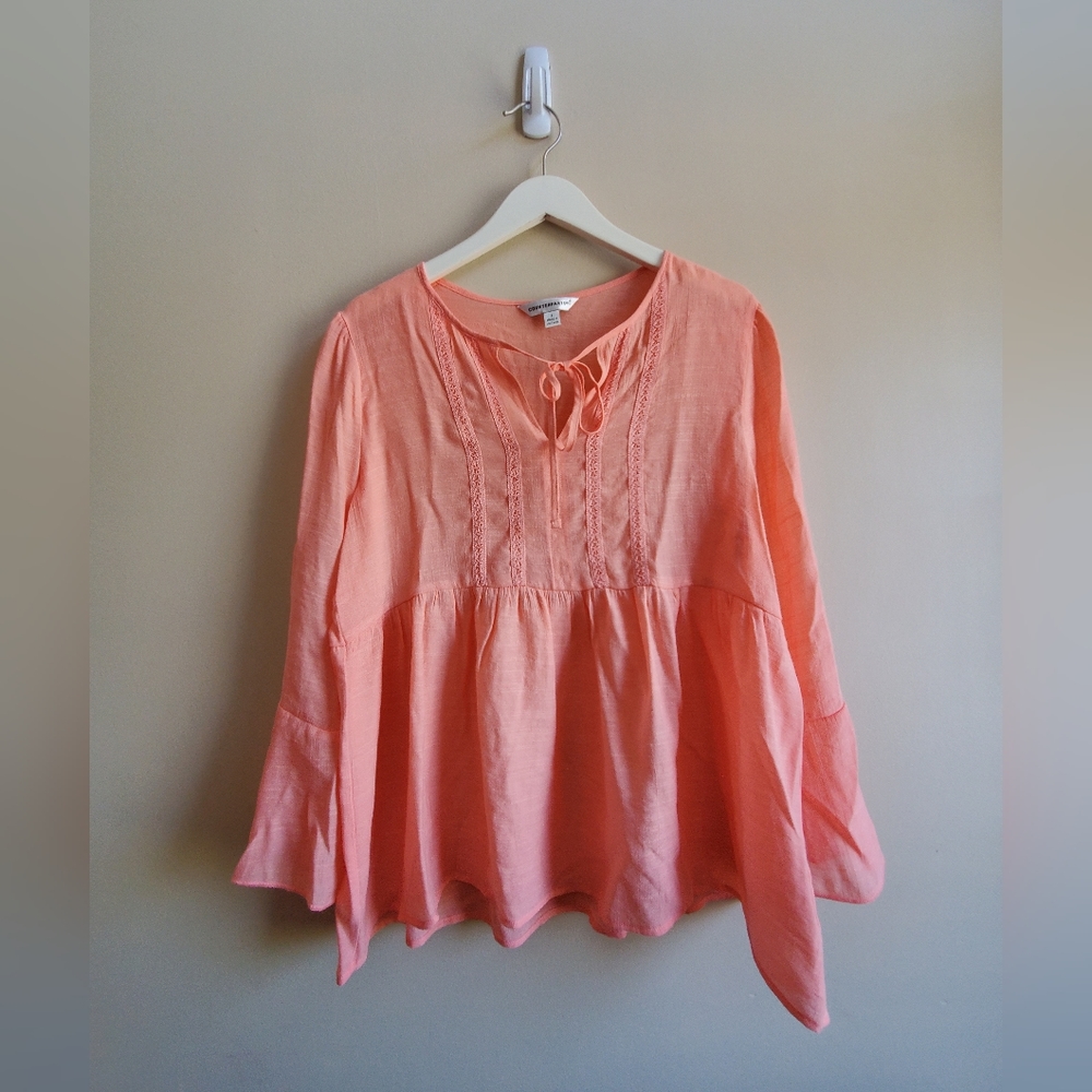 Counterparts Coral BOHO tunic blouse S